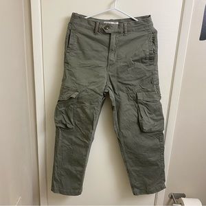 Green & Black Zara Cropped Cargo Pants